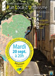 PLU - Couverture, Présentation du PADD (septembre 2016)