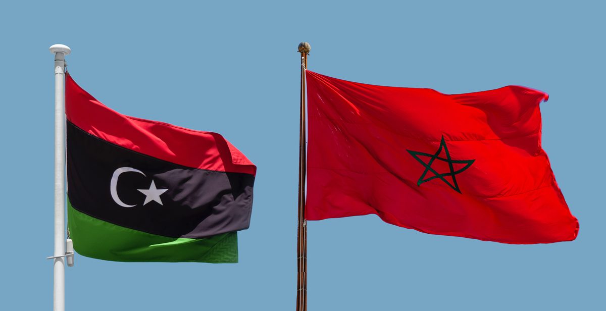 drapeaux maroc et lybie