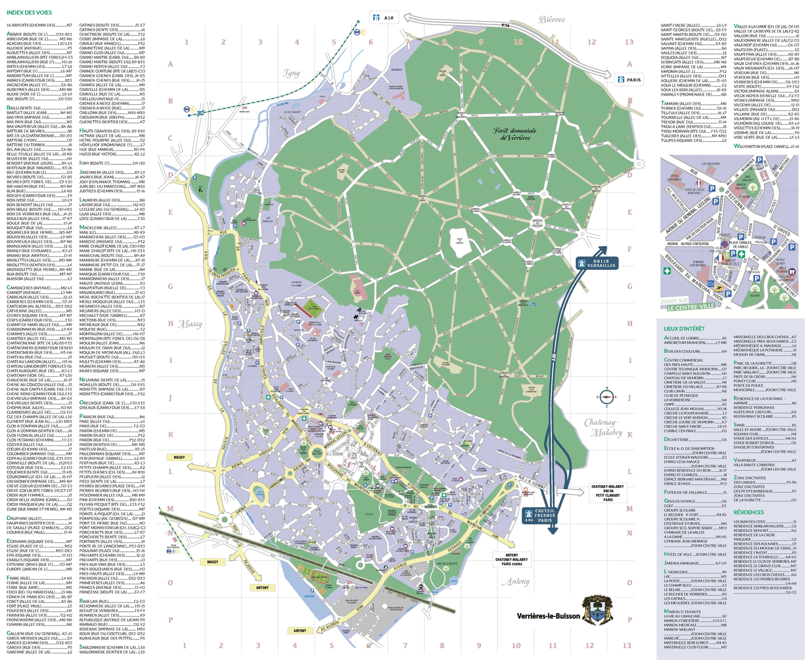 Plan de la ville de Verrières-le-Buisson